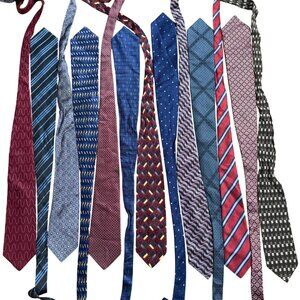 Lot Of 13 Mens Ties Mixed Patterns & Colors Assorted Brands + More